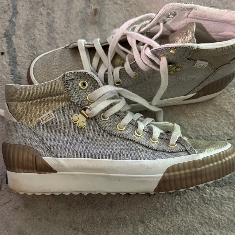 Keds Women's High-Top Sneakers - Gold, Silver and White